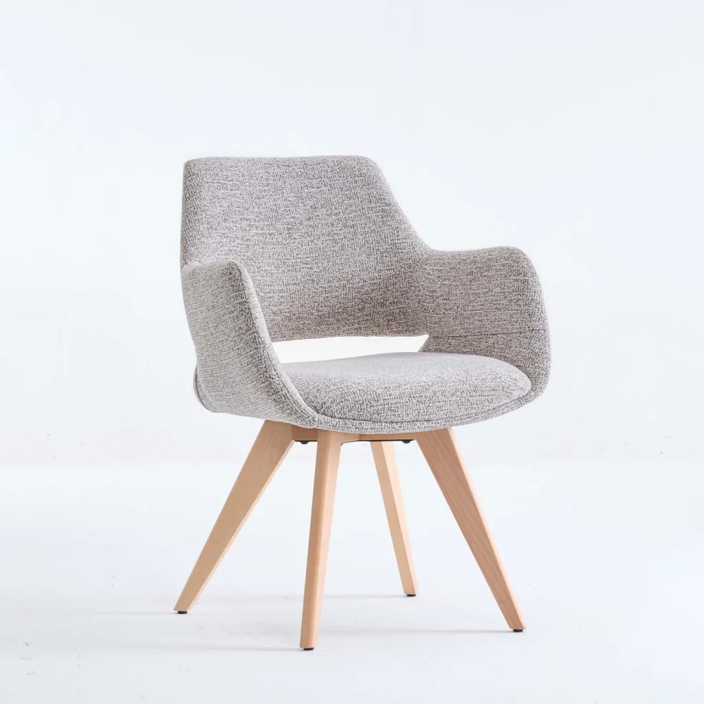 decofurn furniture kiara wooden dining chair speckled oatmeal 435