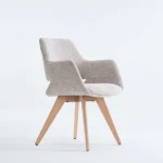 decofurn furniture kiara wooden dining chair speckled oatmeal 912