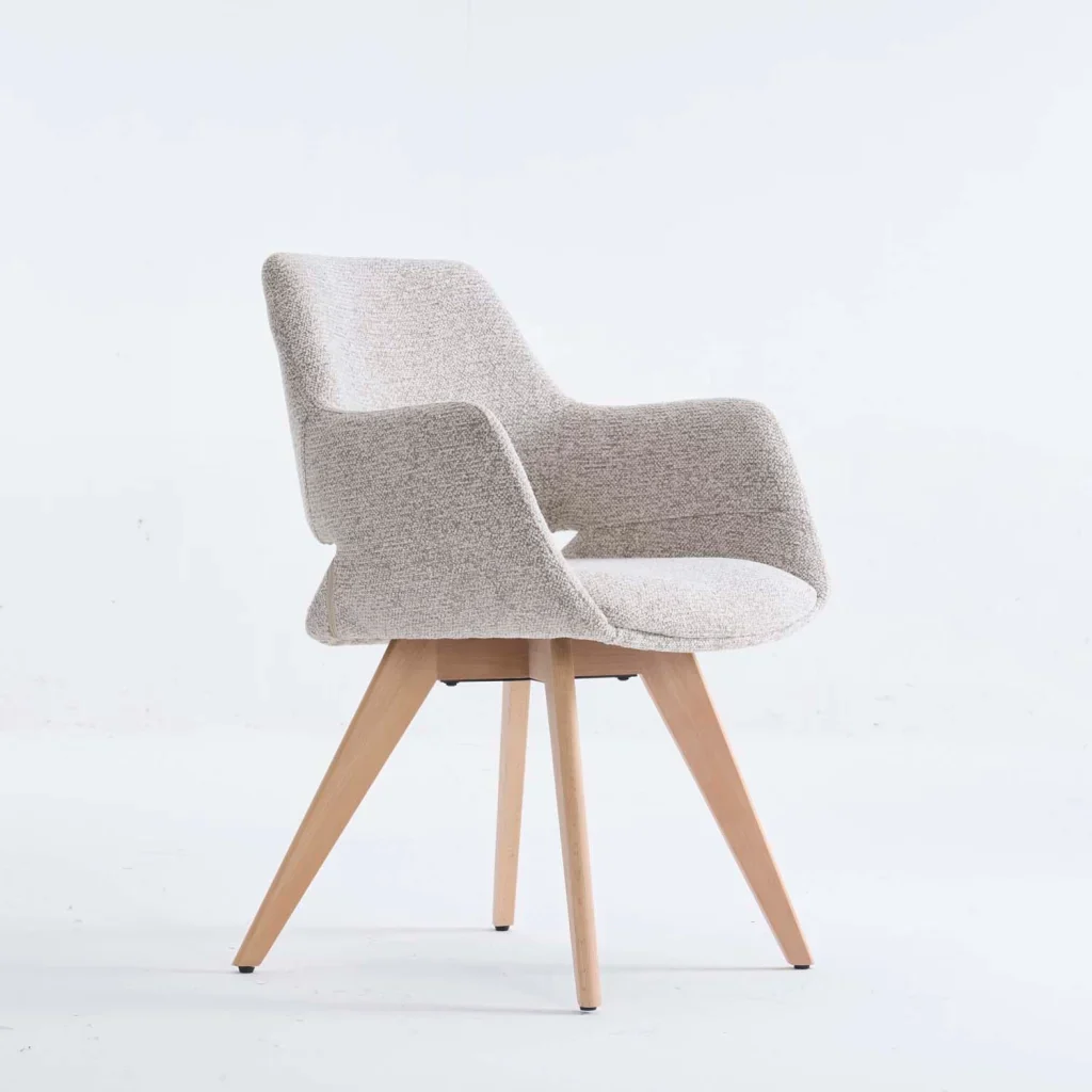decofurn furniture kiara wooden dining chair speckled oatmeal 912